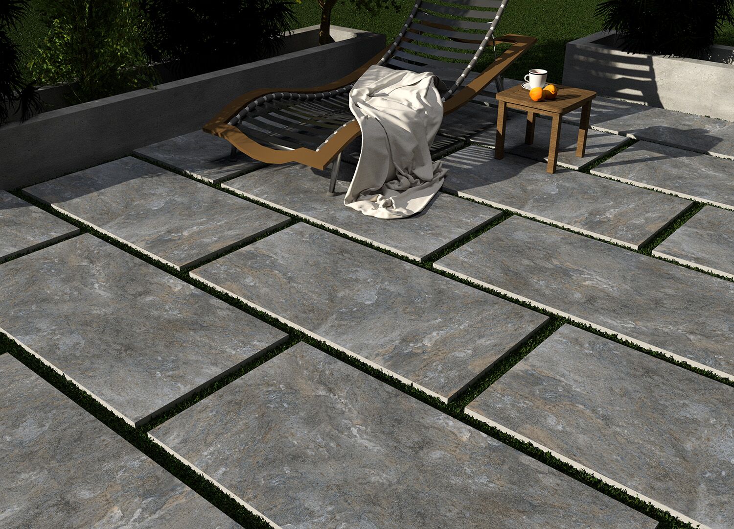 Expodity Matt grey coloured body stone effect outdoor porcelain floor tile