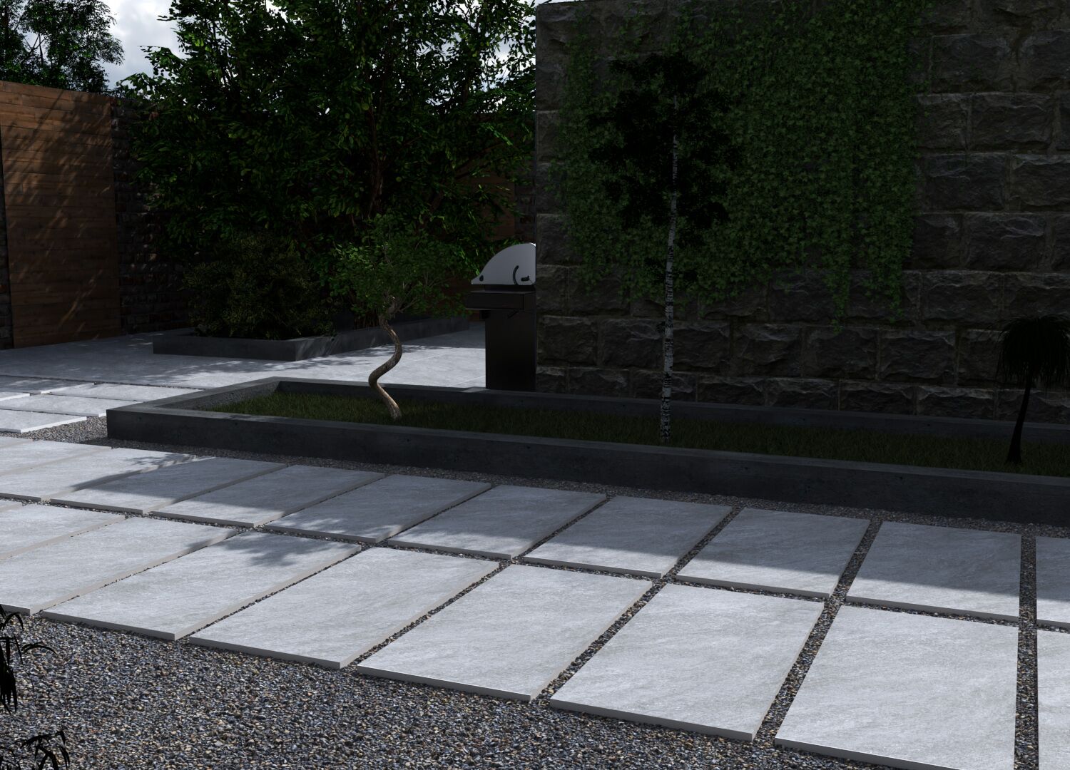 Matt grey coloured body cement effect outdoor porcelain floor tile